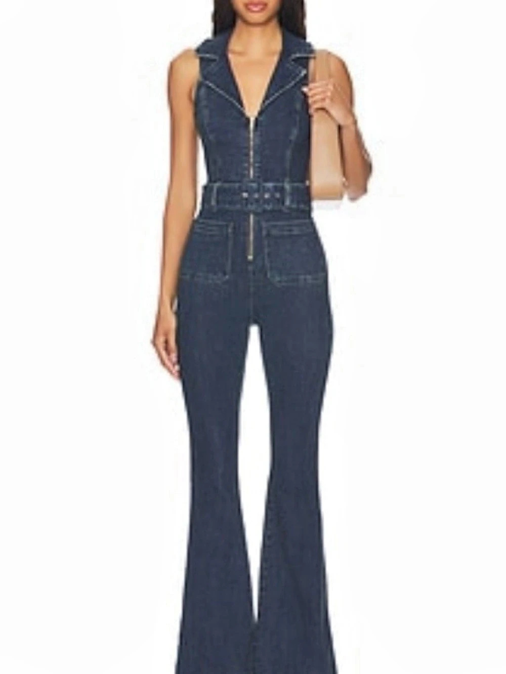 Show Me Your Mumu Jacksonville Jumpsuit Denim Flare Size Medium